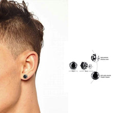 Load image into Gallery viewer, Men Stud Earring ,Triangle Pierced Crystal Zircon Stud Earrings,Stainless Steel Tiny Minimalist Studs for Mens Women Jewelry