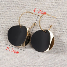 Load image into Gallery viewer, Cool Black Color Flower Drop Earrings for Women Geometry Round Heart Leaf Butterfly Crystal Brinco Party Jewelry Summer Gift