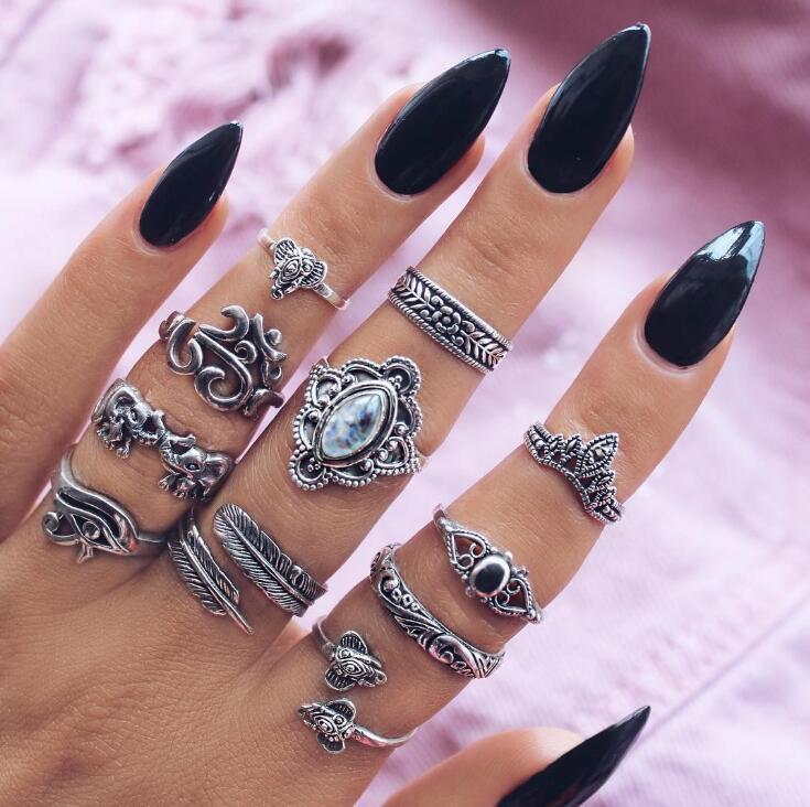 30 Styles Trendy Boho Midi Knuckle Ring Set For Women Crystal Geometric Finger Rings Fashion Bohemian Jewelry