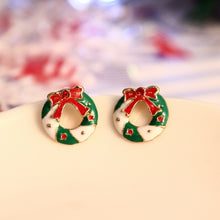 Load image into Gallery viewer, Rinhoo Christmas Stud Earrings Rhinestone Snowflake Elk Earrings Pendant Ear Jewelry Women Cute Christmas Festival New Year Gift