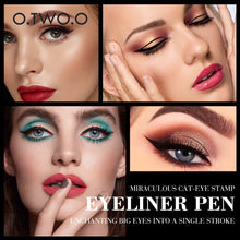 Load image into Gallery viewer, O.TWO.O Eyeliner Stamp Black Liquid Eyeliner Pen Waterproof Fast Dry Double-ended Eye Liner Pencil Make-up for Women Cosmetics