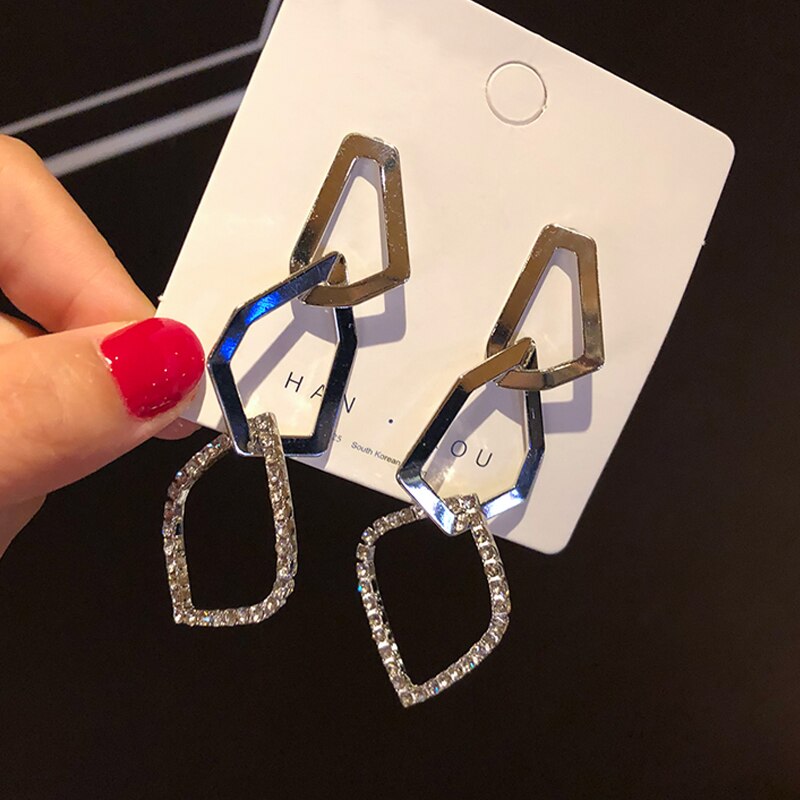Trendy New Long Asymmetry Pendant Earrings for Women Female Simple Hypoallergenic Geometric Tassel Earrings Jewelry Accessories