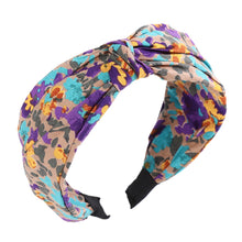 Load image into Gallery viewer, LEVAO Flower Print Headband Bezel Turban Scrunchies for Women Hairband Girls Hair Accessories Head Hoop Hair Jewelry Rubber Band