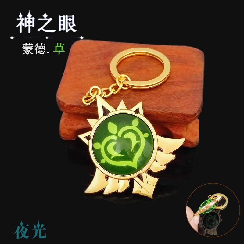 Anime Keychain Genshin Impact Element God's Eye Vision for Men Car Key Chain Women Accessories Cute Bag Pendant Key Ring Gifts
