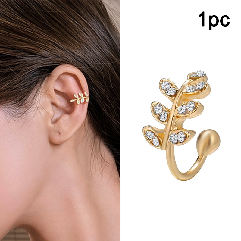 Simple Geometric Ear Cuff No Piercing Cartilage Clip Earring for Women Punk Vintage Butterfly Jewelry Party Accessories 1 PC