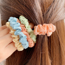 Load image into Gallery viewer, 6pcs 5pcs Ins Hot Scrunchies Hair Ring Tie Rope Satin Candy Color Ponytail Holders Hairbands Korean Lady Grils Hair Accessories