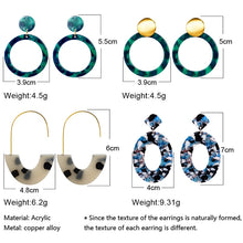 Load image into Gallery viewer, Geometric Acrylic Fashion Statement Drop Earrings For Women Vintage Resin Oval Round Dangle Earring 2022 Brincos Wedding Jewelry