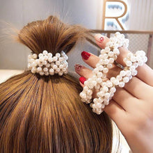 Load image into Gallery viewer, New Woman Elegant Pearl Hair Ties Korean Hairband Scrunchies Girls Ponytail Holders Rubber Hair Accessories Elastic Hair Band