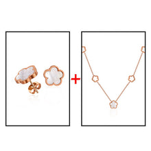 Load image into Gallery viewer, Heytree Luxury Elegant White Shell Flower Necklace Earrings Sets For Women Fashion Stainless Steel Earrings 2022 Trendy Jewelry