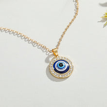 Load image into Gallery viewer, Simple Evil Eye Thin Pendant Women Jewelry Necklace Turkish Lucky Fashion Gold Color Choker Chain Round Heart Female Friend Gift