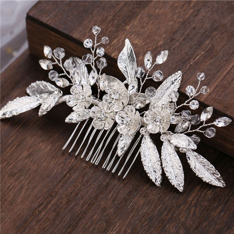 Ruoshui Woman Elegant Cystal Pearl Hair Stick Wedding Hair Comb Bridal Hair Accessories Updo Headpieces Lady Fashion Jewrly