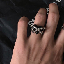 Load image into Gallery viewer, Vintage Silver Plated Angel Wings Ring for Womens Gothic Punk Steampunk Heart Butterfly Skull Ring Sets Party Jewelry 2022