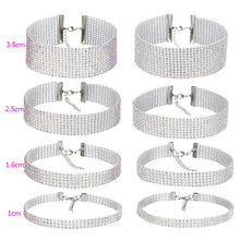 Load image into Gallery viewer, NEW Crystal Rhinestone Choker Necklace Women Wedding Accessories Silver Color Chain Punk Gothic Chokers Jewelry Collier Femme