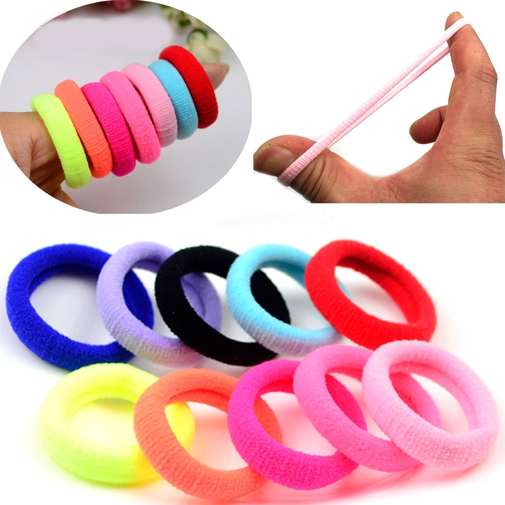 1 Set Women Basic Elastic Hair Bands Scrunchie Ponytail Holder Headband Colorful Rubber Bands Fashion Hair Accessories
