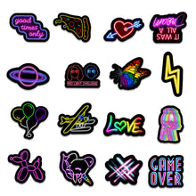 Load image into Gallery viewer, 10/30/50PCS Cartoon Neon Light Graffiti Stickers Car Guitar Motorcycle Luggage Suitcase DIY Classic Toy Decal Sticker for Kid