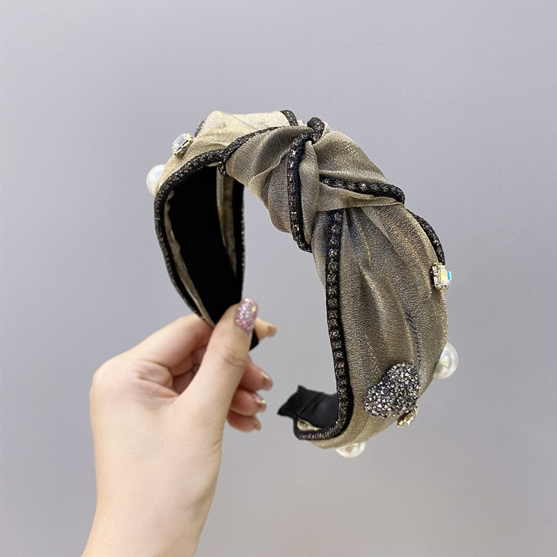 Vintage Shiny Glitter Sequin Alloy Chain Headband Simple Fashion Hair Accessories Metal temperament Hair Accessories For Women