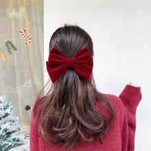 Load image into Gallery viewer, 15cm Large Bow Velvet Hairpin Romantic Bow Hairpin Women Girl Child Princess Bow Tie Hairpin Hair Ring Hair Accessories