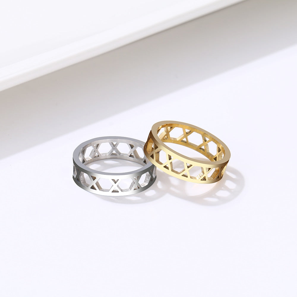 DOTIFI Fashion Jewelry Women&#39;s Rings, X Cross Stainless Steel Rings, Men&#39;s, Women&#39;s Wedding  Gifts R205
