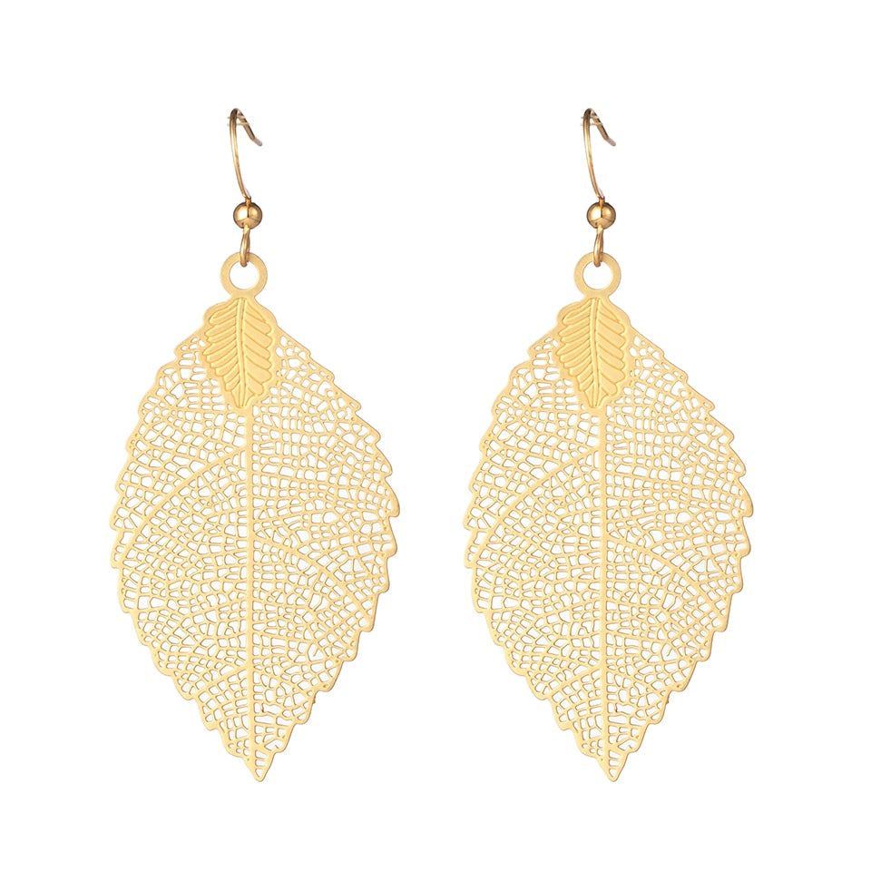 Multiple Vintage Boho Ethnic Dangle Drop Earrings for Women Female Fashion 2022 Golden Leaf Earrings Jewelry Accessories