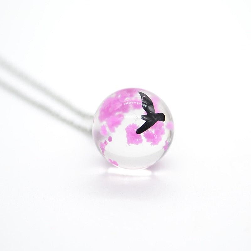 Necklace Chic Transparent Resin Rould Ball Moon Pendant Women Blue Sky White Cloud Chain Necklace Jewelry Gifts for Girl Fashion