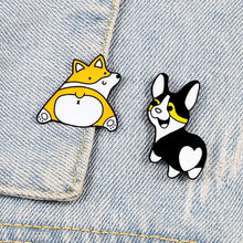 Load image into Gallery viewer, hot Lapel pins Creative Corgi Dog Brooches women Hat Pin Men&#39;s Jackets Backpack Badge for dog mom enamel Metal Brooch Jewelry