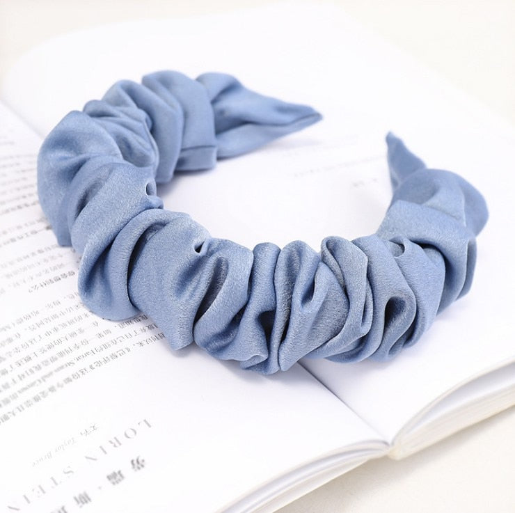 New Fashion Autumn Hairband Women Individuality Pleated Headband Fresh Solid Hair Band Adult Hundred Matching Hair Accessories