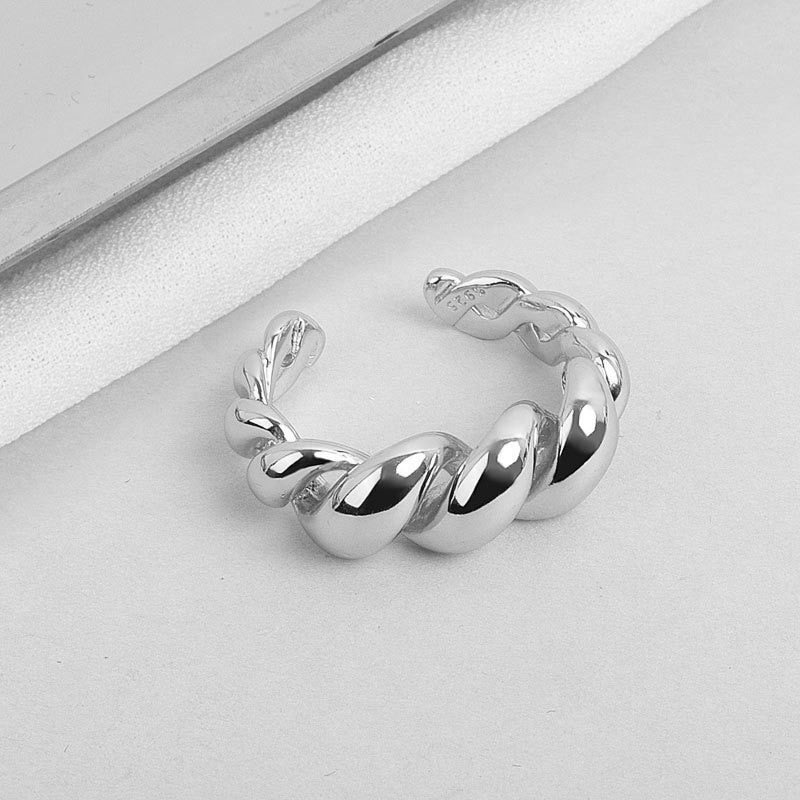 HUANZHI 2022 New Trendy personality Simple Irregular Geometric Oval Hollow Out  Opening Ring For Women Girls Party Jewelry Gift