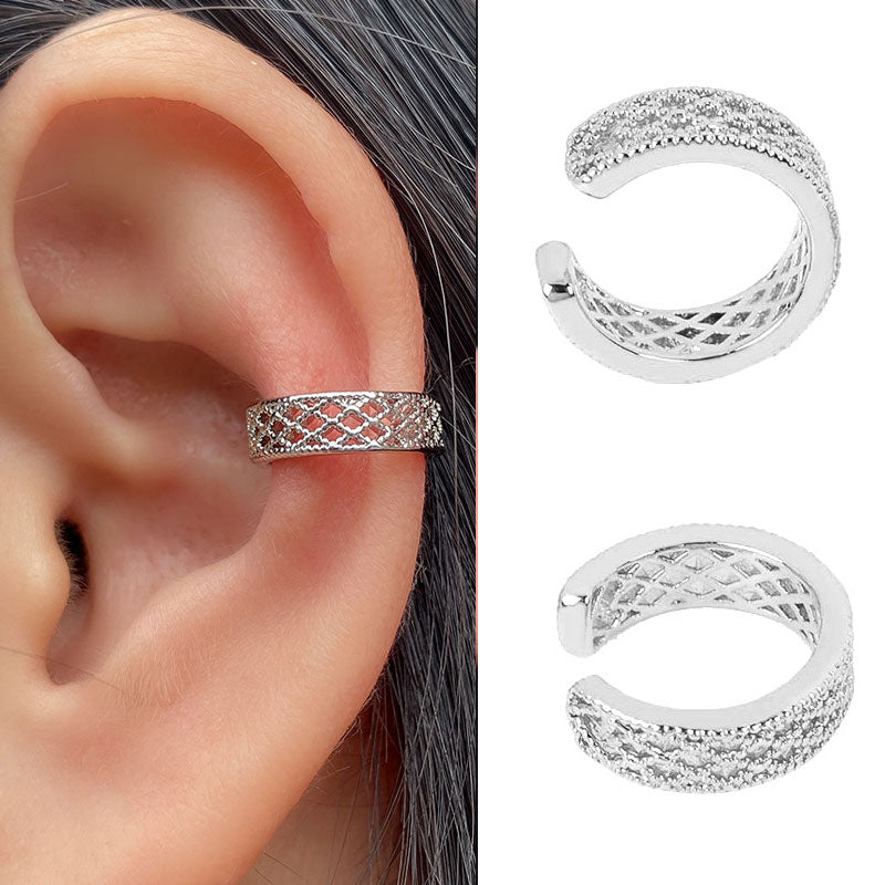 Stackable Earrings Without Ear Hole Star Wrap Clip On Earrings Earcuff for Women Chain Hollow Ear Cuff  Fake Earring Piercing