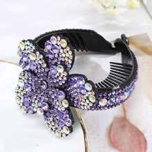 Load image into Gallery viewer, AWAYTR Rhinestone Flower Ball Head Hairpin Female Ponytail Duckbill Crystal Flowers Clip For Women Fashion Hair Clip Accessories
