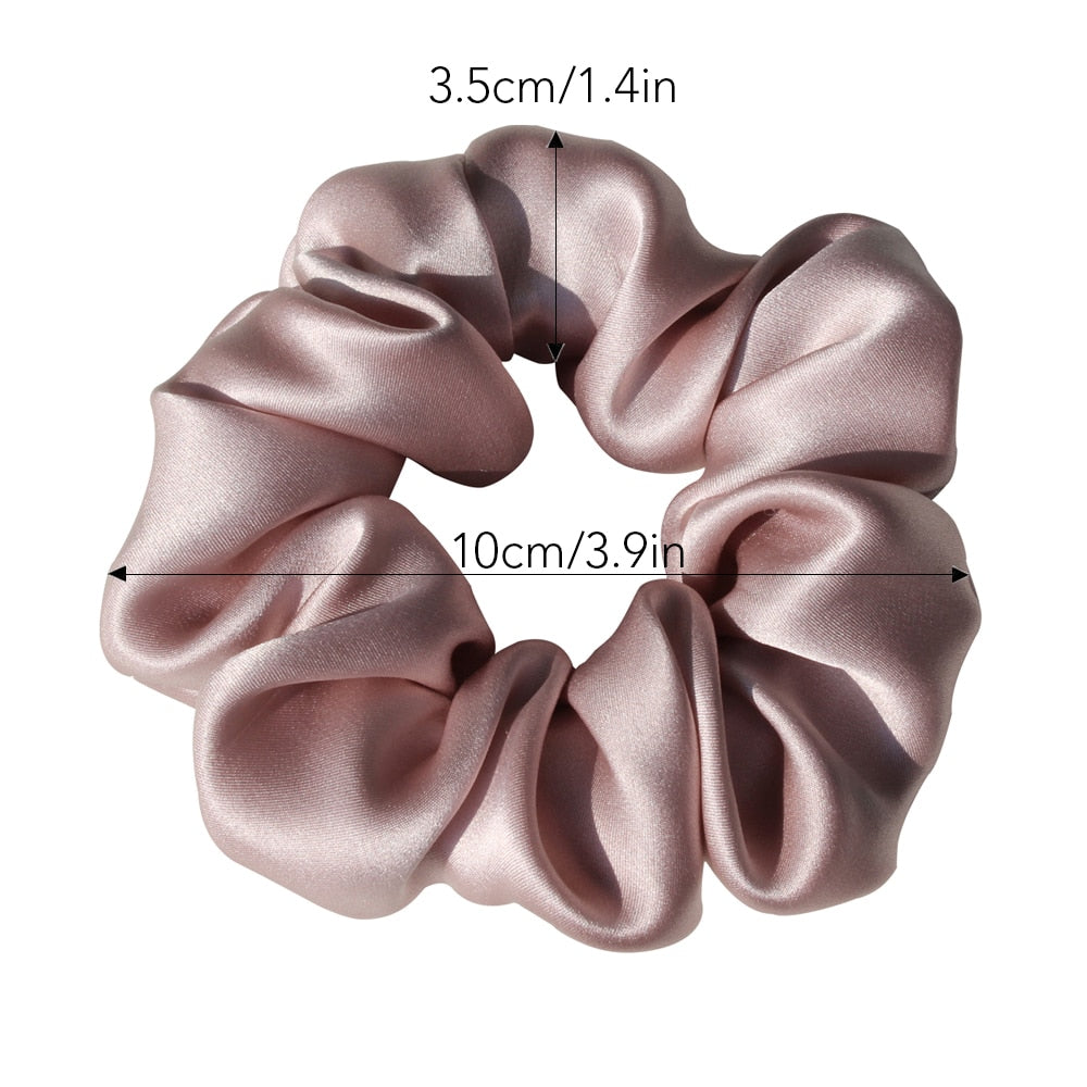 100% Pure Mulberry Silk Large Scrunchies Ropes Hair Bands Ties Gum Elastics Ponytail Holders for Women Girls 16 Momme 3.5CM