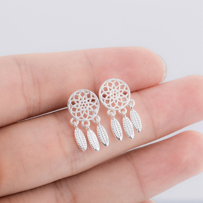 Fashion Earings Jewelry Silver Color Small Pearl Cat Stud Earrings for Women Girls Summer Daisy Flower Earring pendientes mujer