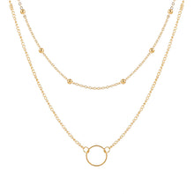 Load image into Gallery viewer, IPARAM Thick Chain Toggle Clasp Gold Necklaces Mixed Linked Circle Necklaces for Women Minimalist Choker Necklace Hot Jewelry
