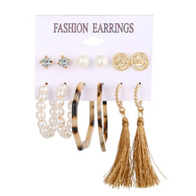 Load image into Gallery viewer, LATS Women&#39;s Earrings Set Tassel Pearl Earrings for Women Bohemian Fashion Jewelry 2022 Geometric Kolczyki Hoop Earings