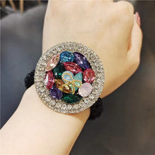 Load image into Gallery viewer, Shiny Imported Crystal Rhinestone Thick Hair Ring Diamond Sweet Head Rope High Elastic Rubber Band Headdress Hair Accessory