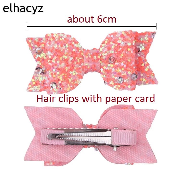 1 Set Cute Mini Sequin Girls Hair Bow Clip Shiny Women Glitter Hairpins Gift For Party Barrette Head Wear Kids Hair Accessories