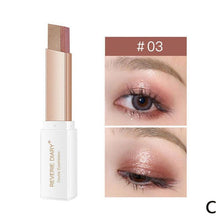 Load image into Gallery viewer, 1Pcs Professional 2 In 1 Double Color Gradient Velvet Eye Shadow Stick Lazy Makeup Waterproof Lasting Shimmer Metallic Eyeshadow