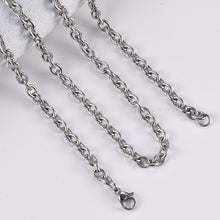 Load image into Gallery viewer, 1Pc Width 1.5mm-6mm Stainless Steel Cross O Chain Necklace For Women Men DIY Jewelry Thin Bracelet Necklace