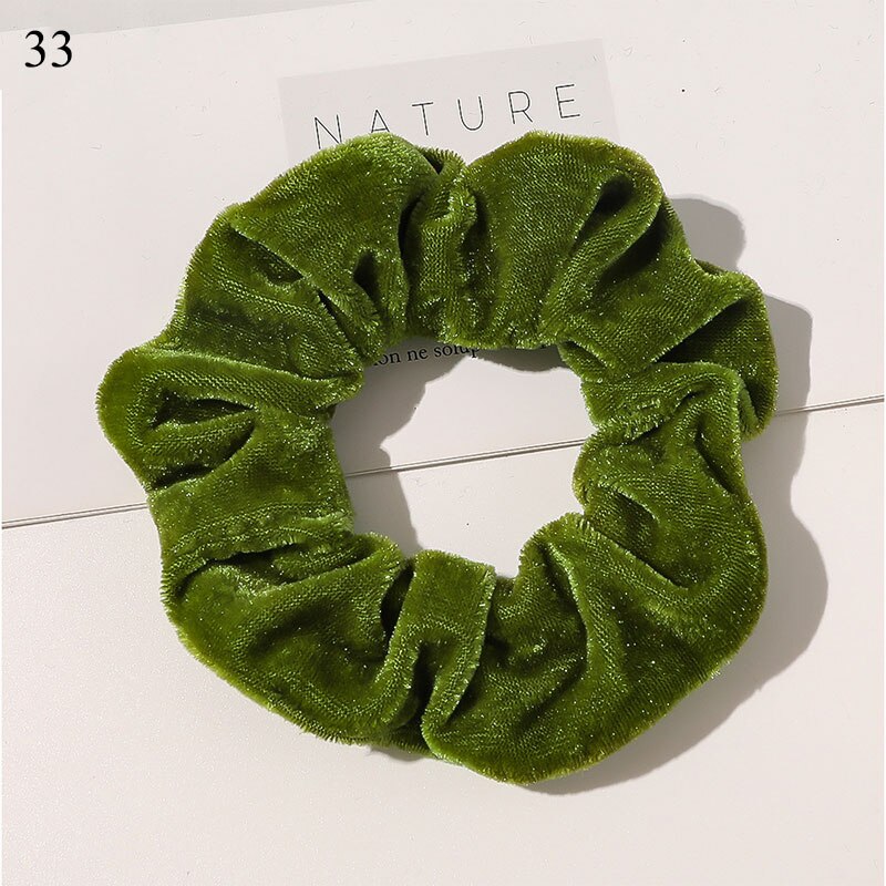 Winter Shiny Velvet Scrunchies Candy Color Soft Girls Hair Rope Hair Accessories Rubber Band Elastic Hair Bands Ponytail Holder