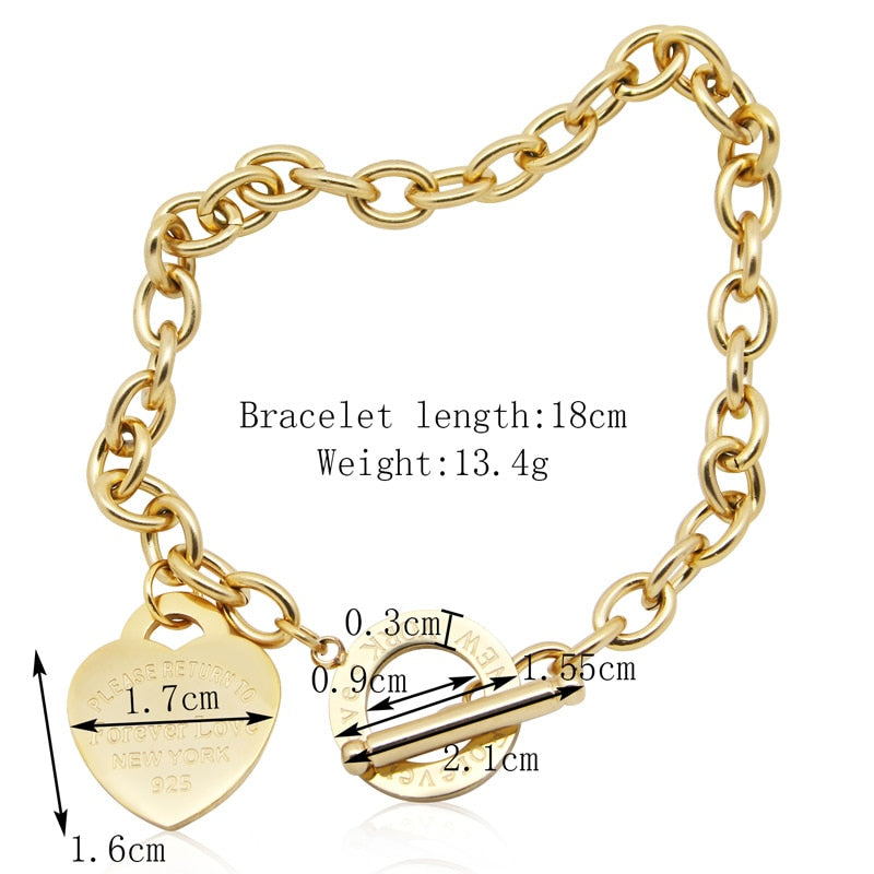 Hot Sale Buckle Design Bracelet New Style Brand Women Bracelet Gold Chain Heart Bangles Carter Bracelets Pulseira Fine Jewelry