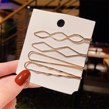 Load image into Gallery viewer, 1 Set Korea Simple Metal Hair Clips for Women Geometric Rhombus Gold Silver Color Hairpins Hair Accessories Barrettes Clips