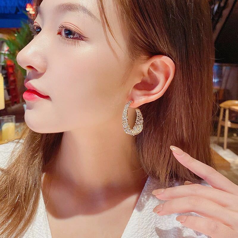 New style show face small high-end atmosphere decoration fashion women temperament personality exaggerated ear ring women