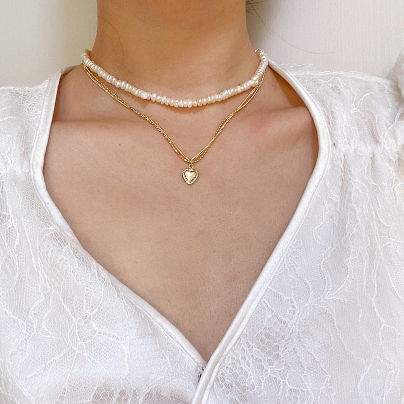 EN Vintage Pearl Choker Necklace For Women Fashion Summer White Imitation Pearl Necklaces 2022 Trend Elegant Wedding Jewelry