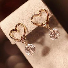 Load image into Gallery viewer, special offer New fashion Golden love heart cutout cute pendant zircon earrings For Women girl Accessories  jewelry wholesale
