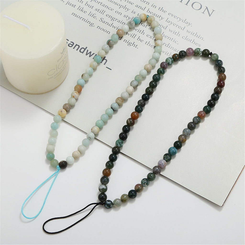 2022 Newest Mobile Phone Case Telephone Jewelry Natural Stone Beaded Phone Chain Anti Lost Phone Strap Charm Cell Phone Lanyard