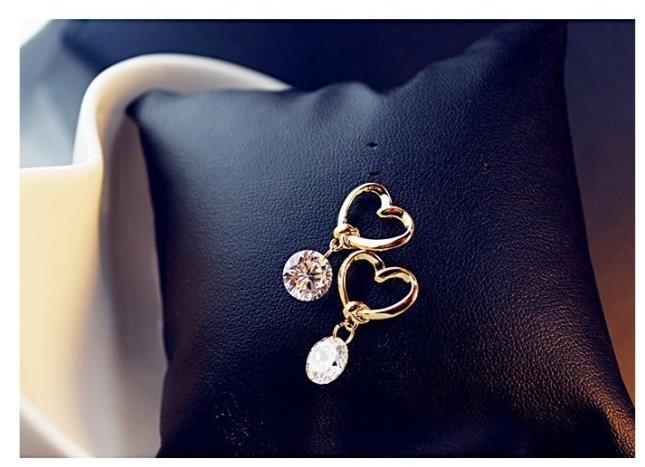 special offer New fashion Golden love heart cutout cute pendant zircon earrings For Women girl Accessories  jewelry wholesale