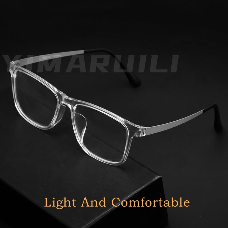 YIMARUILI Ultra Light Square Comfortable Large Eyewear Women Pure Titanium Fashion Optical Prescription Glasses Frame Men HR3068