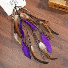 Load image into Gallery viewer, Haimeikang Bohemian Feather Hairpin Hairband Colored Feathers Tribal Festival Girls Hair Accessories Decoration Bird Hair Piece