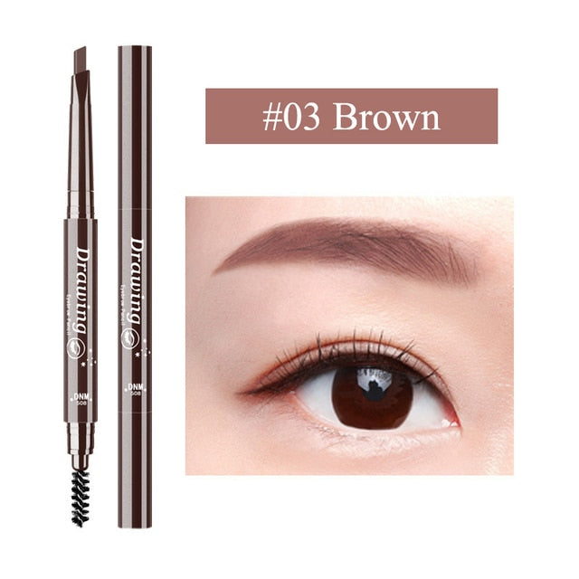 5 Colors Natural Makeup Double Heads Automatic Eyebrow Pencil Waterproof Long-lasting Easy Ware Eyebrow Pen with Eyebrow Brush