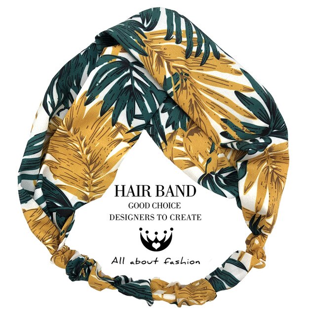 Summer Bohemian Style Hairbands Print Headbands For Women Retro Cross Knot Turban Bandage Bandanas Hair Accessories