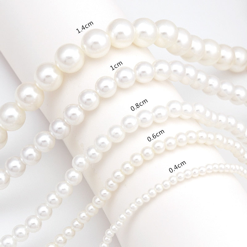 2022 New Fashion White Lmitation Pearl Choker Necklace  Round Wedding Necklace for Women  Charm Beaded  Jewelry
